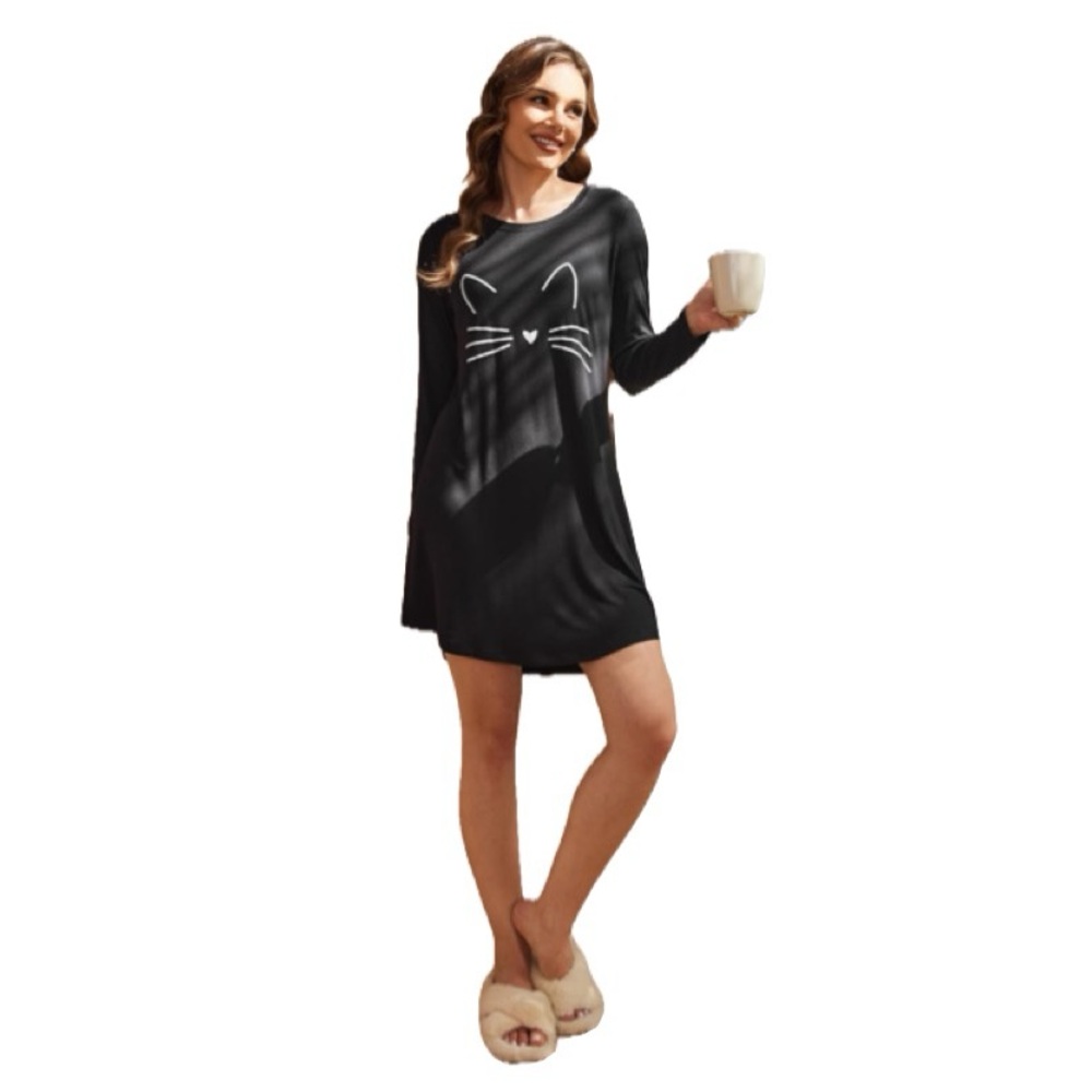 HOTOUCH Halloween Cat Night Gown Sleep Shirt Women’s Size Large - Picture 2 of 8